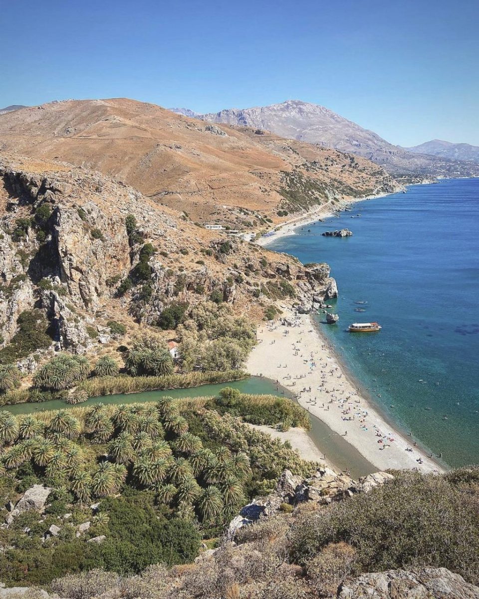 View from above preveli beach