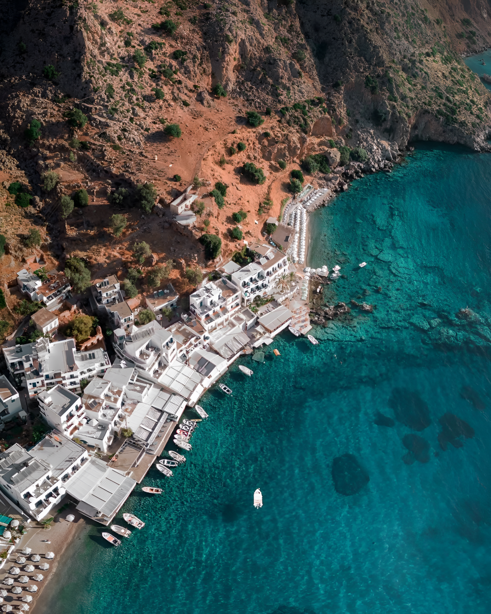 Aerial view of loutro crete